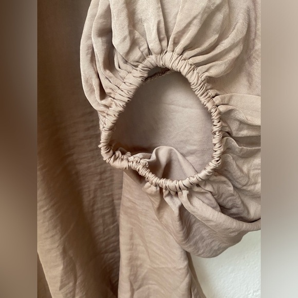 CECE womens blouses xl color low coffee long sleeve high neck light dress fabric - Picture 4 of 8